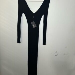 Hera Collection Black V-Neck Bodycon Dress
